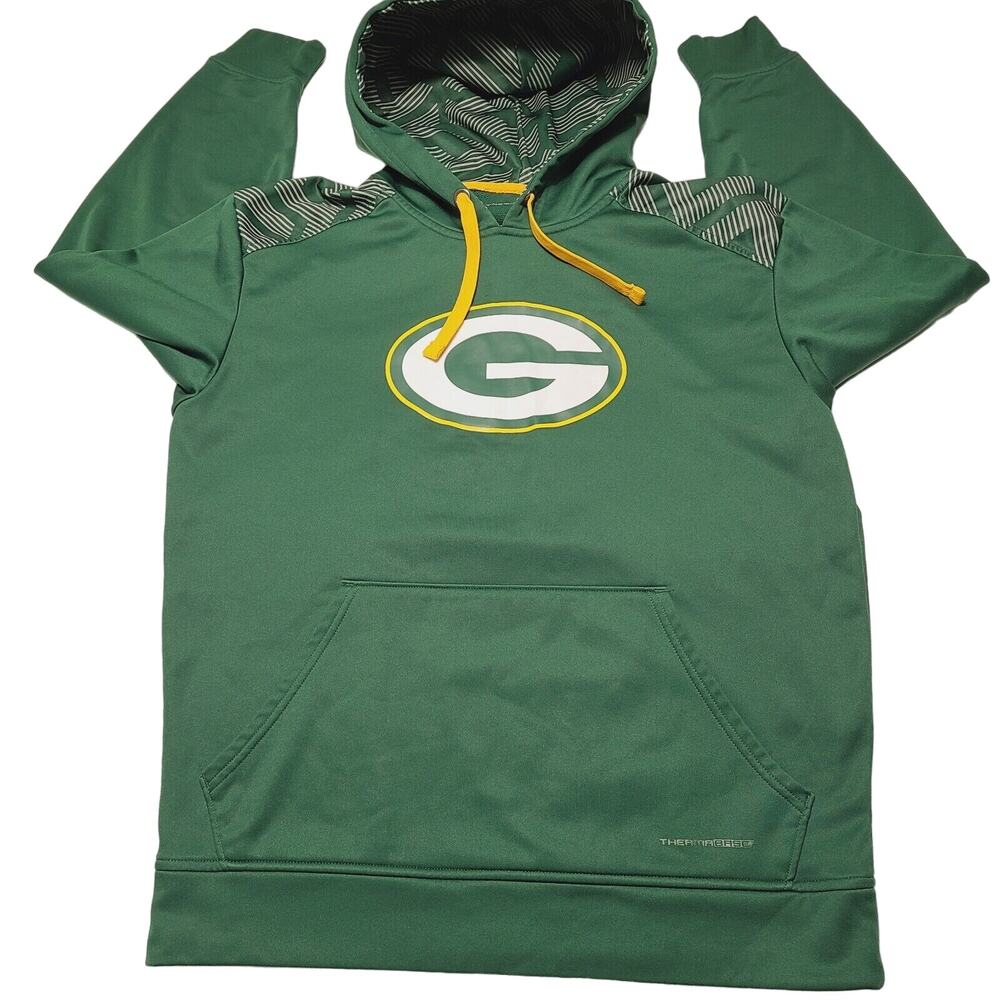 Majestic ThermaBase Green Bay Packers Hoodie Pullover Green NFL Men’s Medium